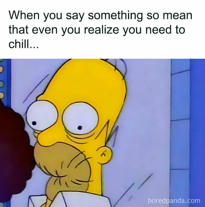 Cartoon character making a shocked face, highlighting the humor in adult life and work situations.