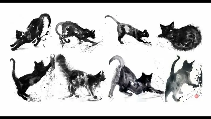 I Create Minimalist Cat Paintings