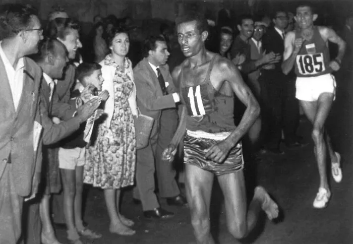 The Legendary Ethiopian Marathon Runner Abebe Bikila Won The 1960 Rome Olympics Barefoot