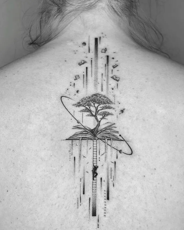 Knowledge Tree Spine Tattoo