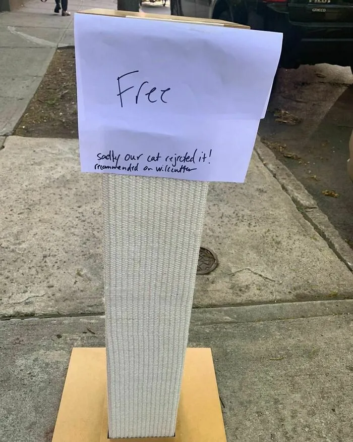 The Note Says, "Sadly Our Cat Rejected It! Recommended On Wirecutter"