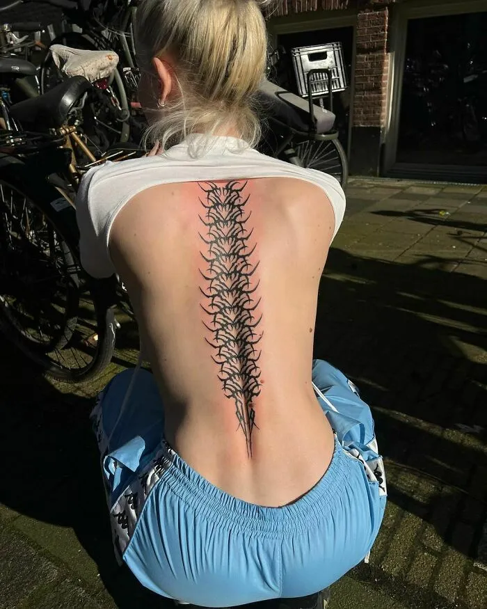 Spine Tribal Tattoo