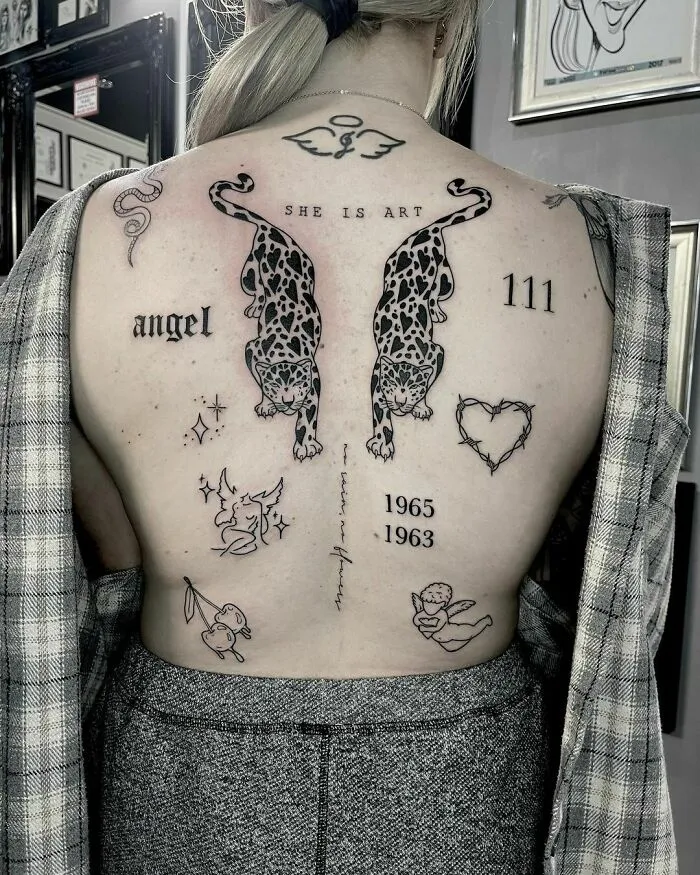 Aesthetic Back Patchwork Tattoos
