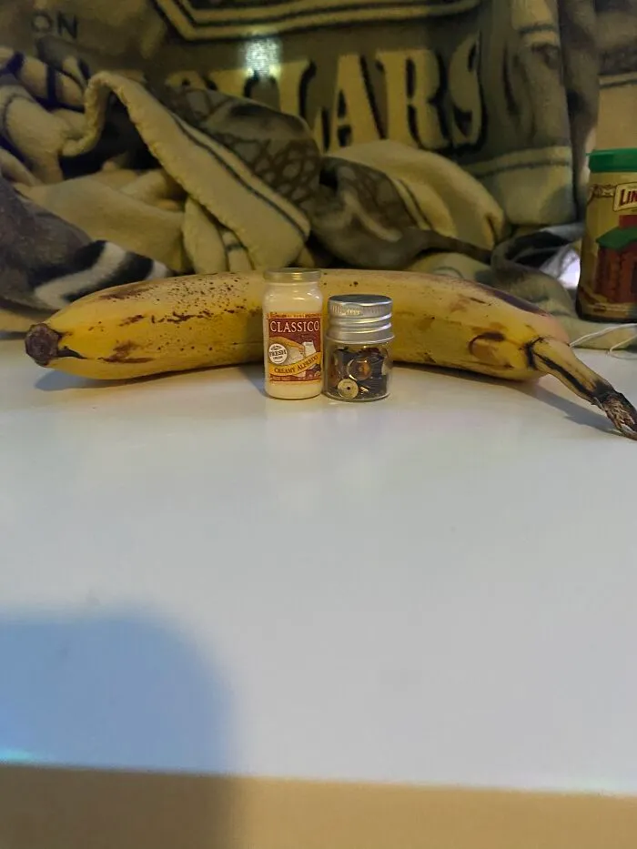 Banana For Scale: Jar From Dollar Tree And Creamy Alfredo Jar