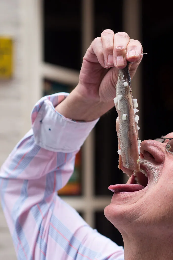 Netherlands- Raw Herring With Raw Onion