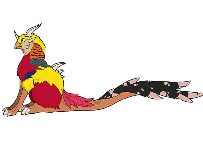 A Dragon I Drew Inspired By A Golden Pheasant! I’d Love Advice On Drawing More Realistic Fur And Feathers!