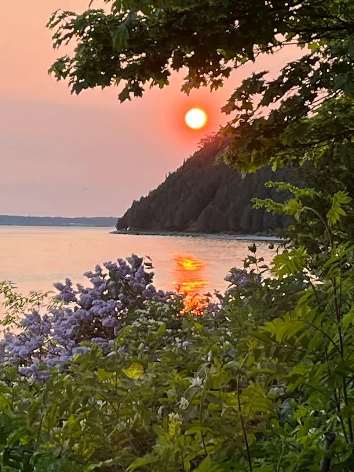 Sunset On Mackinac Island, Mi.  The Sky Appeared Red Due To The Smoke From The Quebec Forest Fires