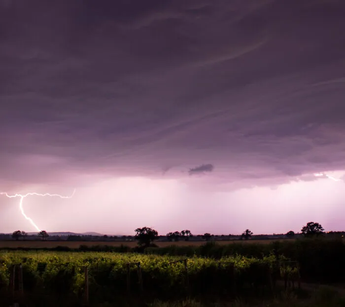 Lightning At Rodington Vineyard, Shropshire, UK