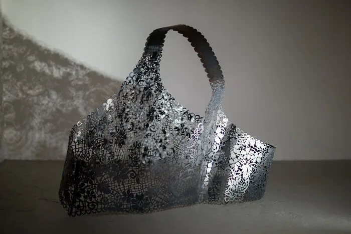 Sculptures Of Paradox: This Artist Combines Delicate Laced Patterns With Heavy Steel Objects (43 Pics)