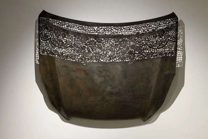 Sculptures Of Paradox: This Artist Combines Delicate Laced Patterns With Heavy Steel Objects (43 Pics)