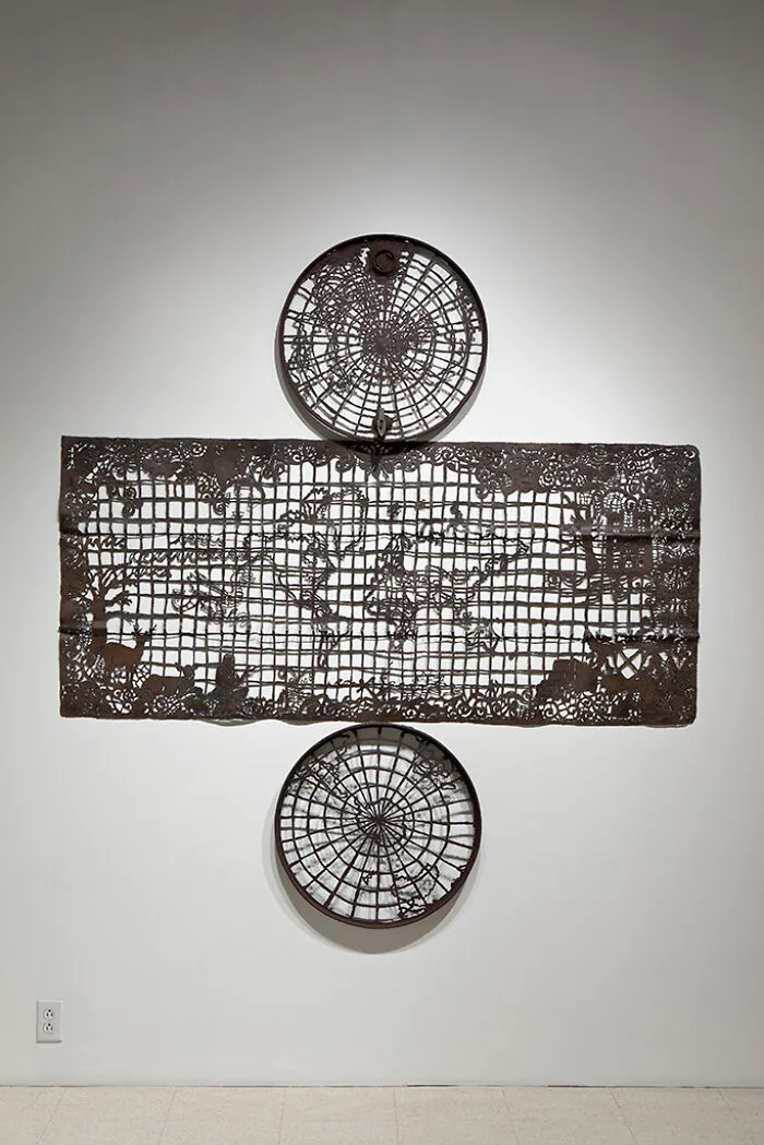 Sculptures Of Paradox: This Artist Combines Delicate Laced Patterns With Heavy Steel Objects (43 Pics)