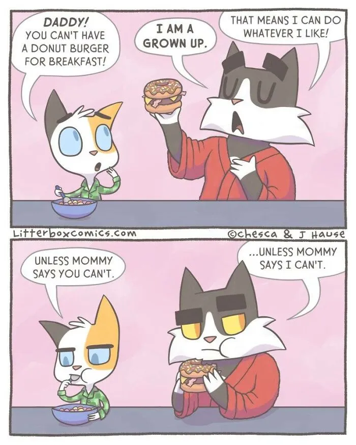 I’ve Been Drawing Relatable Comics On Parenting, And Here Are My Newest 33 Illustrations Of My Family Of Cats