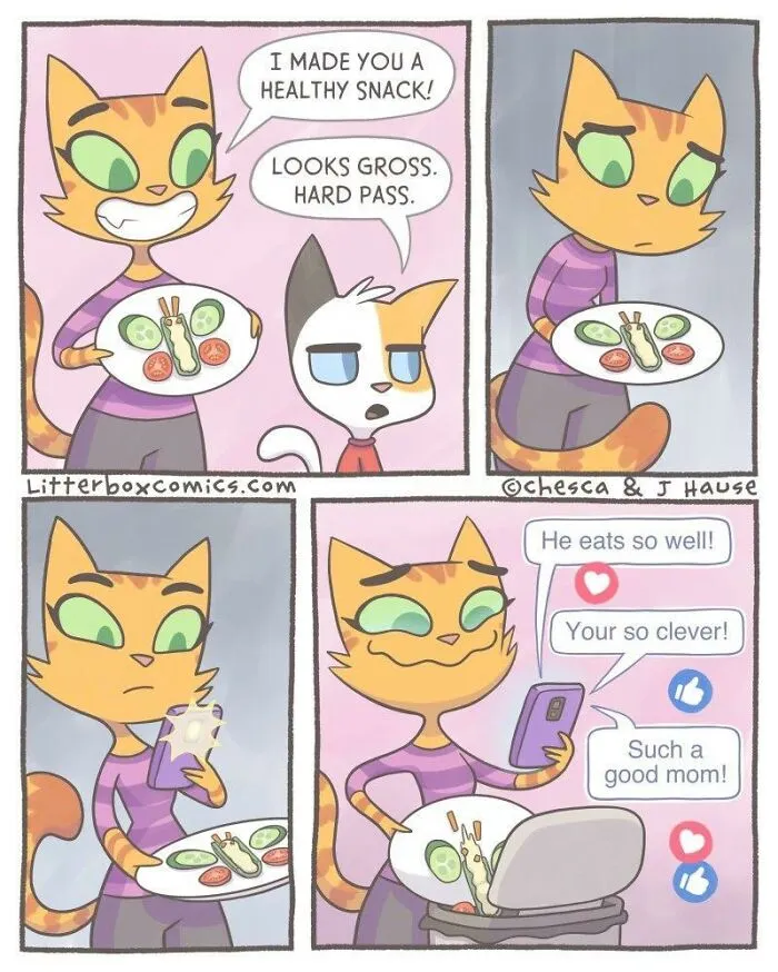I’ve Been Drawing Relatable Comics On Parenting, And Here Are My Newest 33 Illustrations Of My Family Of Cats