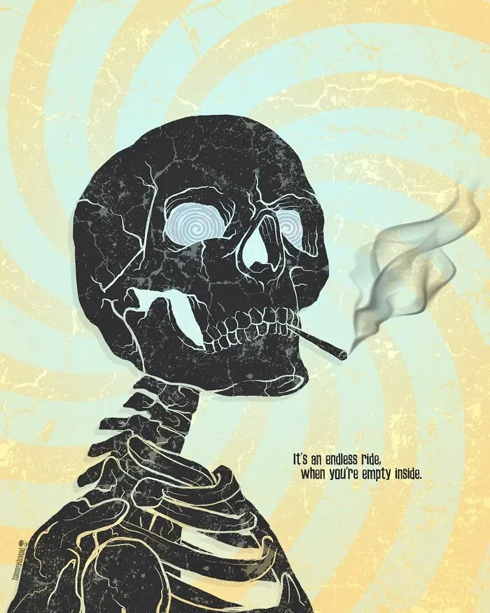 Here Are 65 Of My Relatable Artworks Of Skeletons With Dark Inspirational Messages