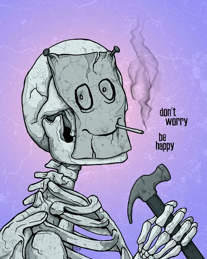 Here Are 65 Of My Relatable Artworks Of Skeletons With Dark Inspirational Messages