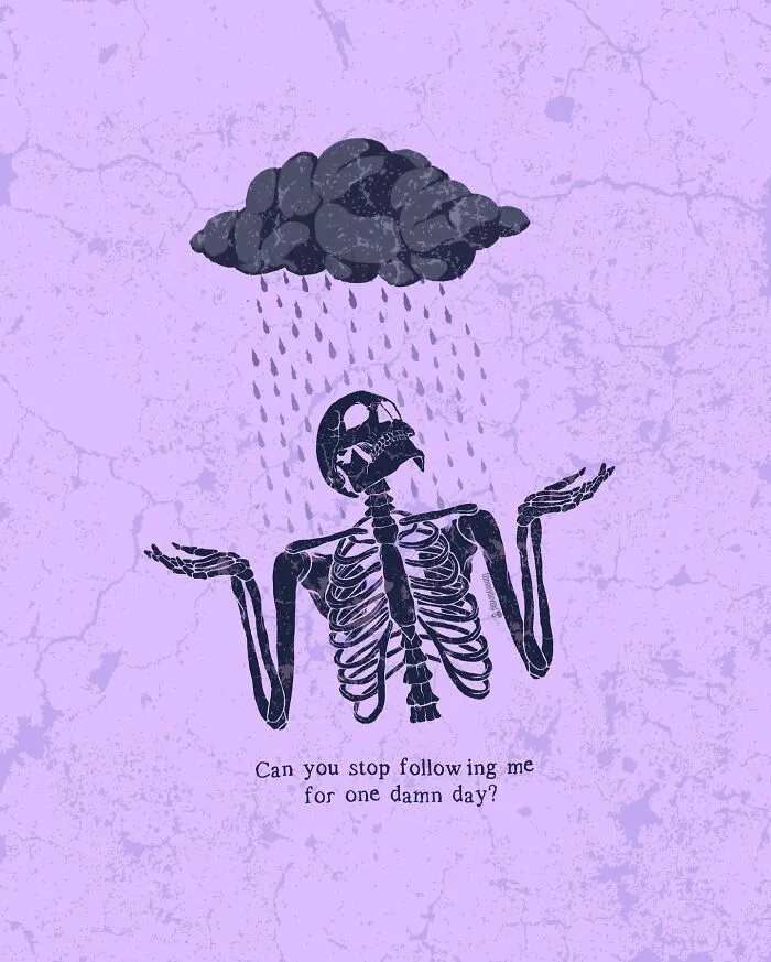 Here Are 65 Of My Relatable Artworks Of Skeletons With Dark Inspirational Messages