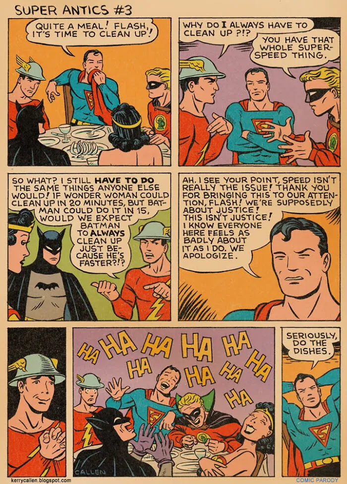 "Super Antics": 22 Parody-Like Comics By Kerry Callen That Might Change The Way You Look At Some Superheroes