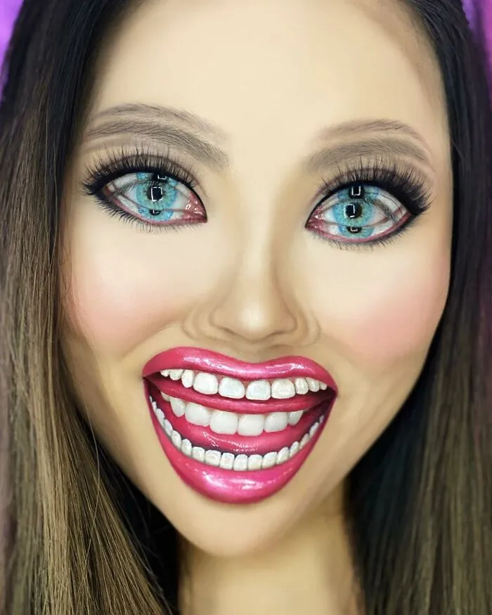 31 Looks fascinantes de ilusiones ópticas creados por esta maquilladora (nuevas fotos)