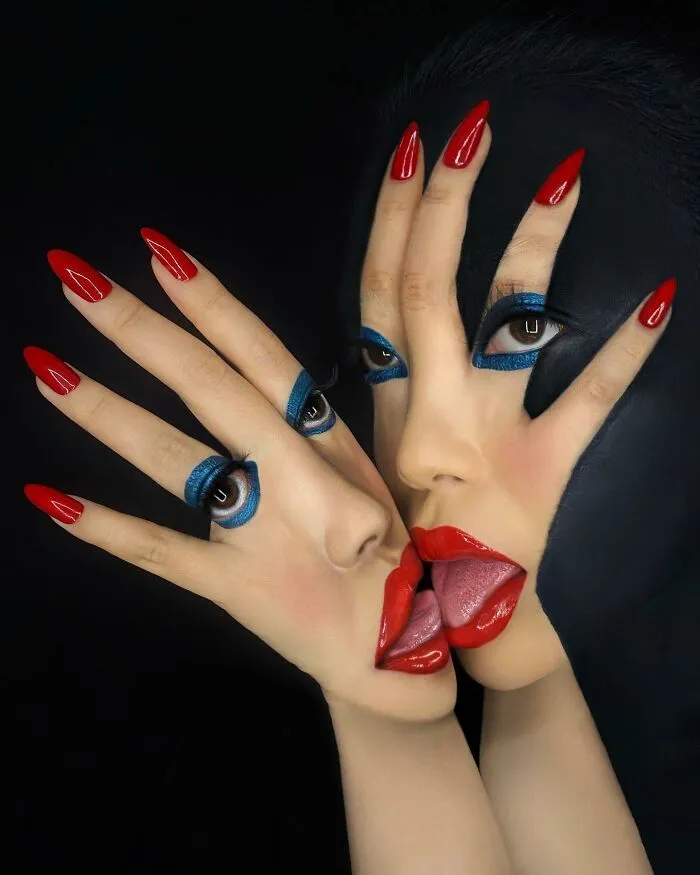 This Makeup Artist Creates The Most Fascinating Optical Illusion Looks, And You Might Need To Look At Them Twice To Figure It Out (31 New Pics)