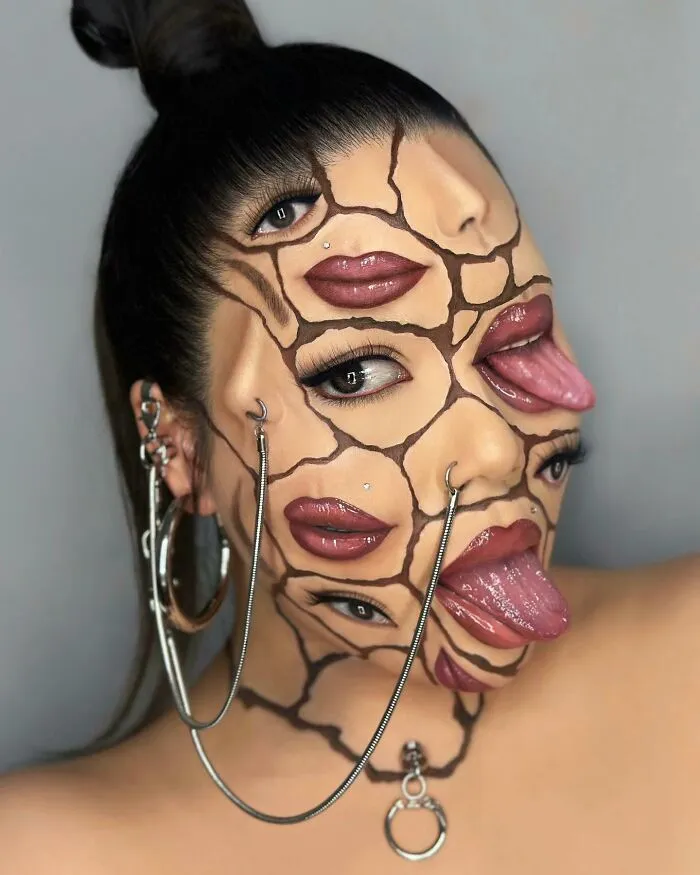 31 Looks fascinantes de ilusiones ópticas creados por esta maquilladora (nuevas fotos)