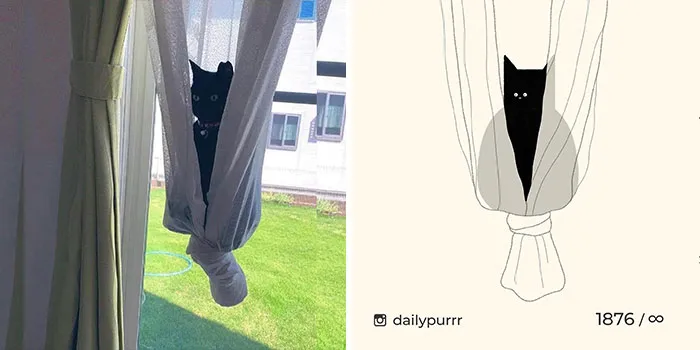 30 Of The Funniest Internet-Famous Cat Pics Get Illustrated By Daily Purrr (New Pics)