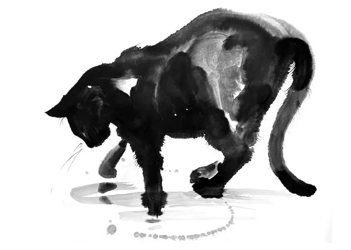 I Create Minimalist Cat Paintings