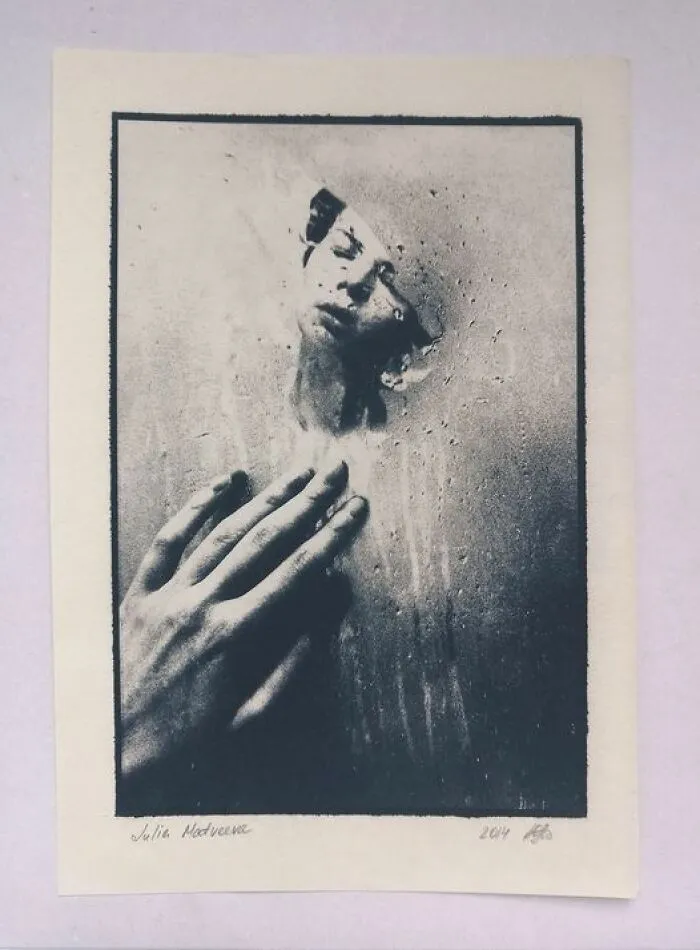 Toned Cyanotype. Self Portrait