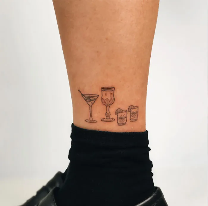 Beverage Queen Ankle Tattoo