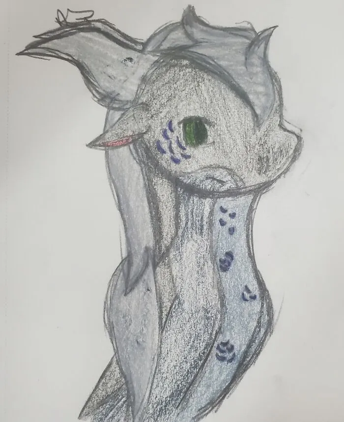 This Is Snowy, One Of My Wings Of Fire Fantribe Ocs! She's A Cavewing!
