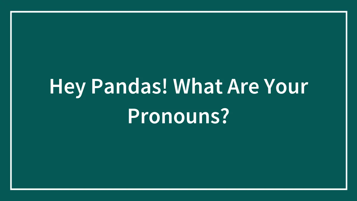 Hey Pandas! What Are Your Pronouns?