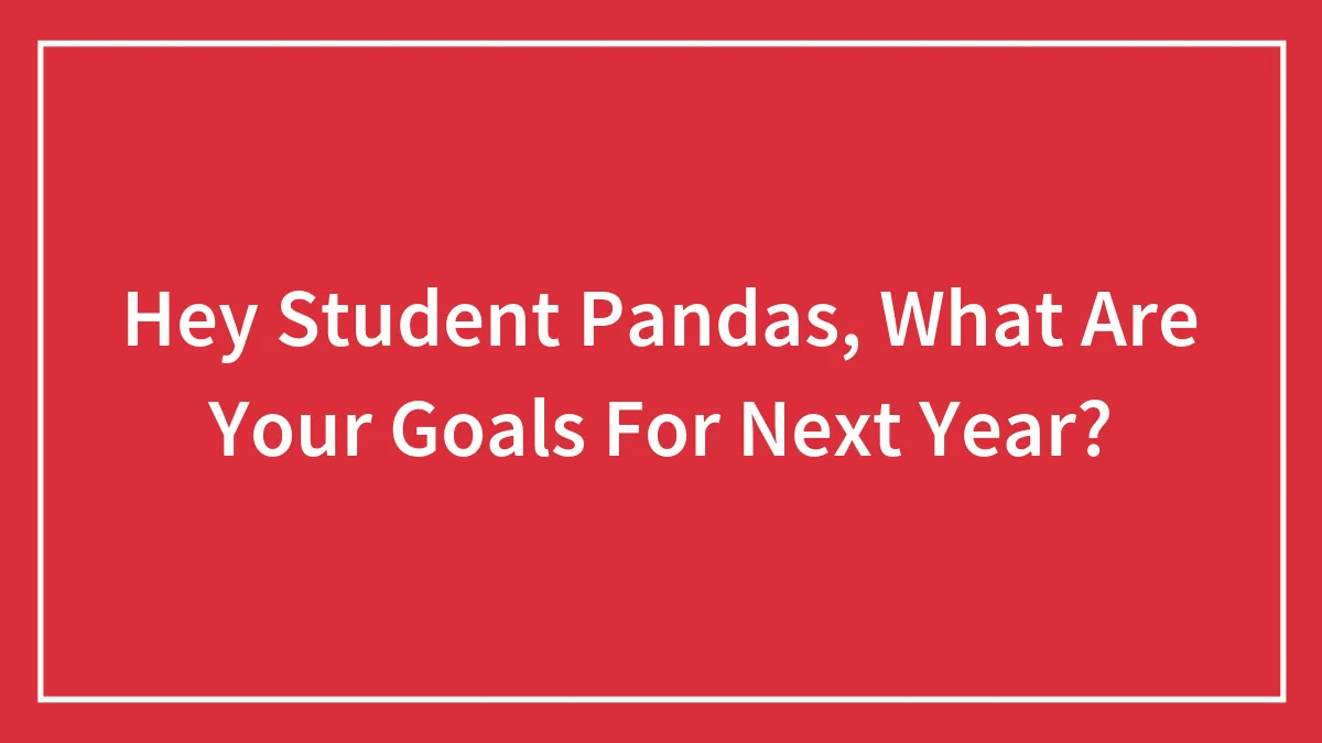 Hey Student Pandas, What Are Your Goals For Next Year? (Closed)