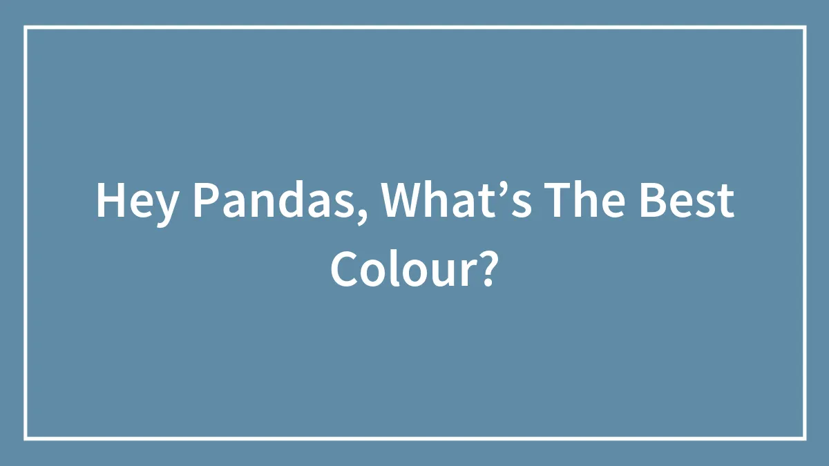 Hey Pandas, What’s The Best Colour?