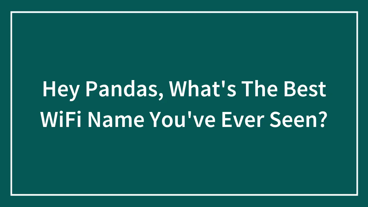 Hey Pandas, What's The Best WiFi Name You've Ever Seen? (Closed)