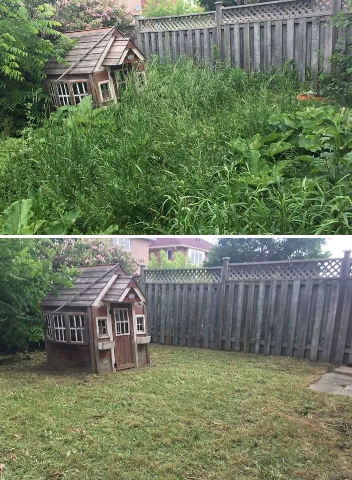 Customer And Her 10-Year-Old Son Looked At Each Other, Then The Mom Asked Me If I "Brought Any Body Armor". Weed Whacker Just Requires Thick Skin