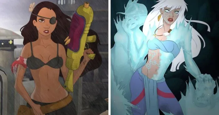 11 Disney Princesses Re-Imagined As The Villians Of Their Story By This Artist