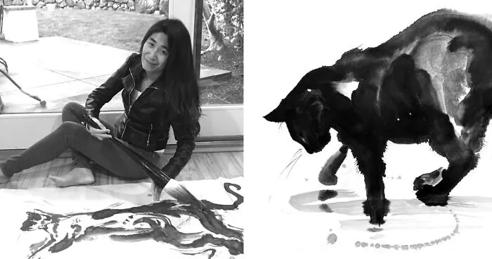 I Create Minimalist Cat Paintings