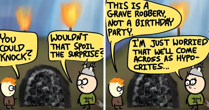 My 17 Comics About An Intensely Funny Night Of Guarding That Turned To Grave Robbing