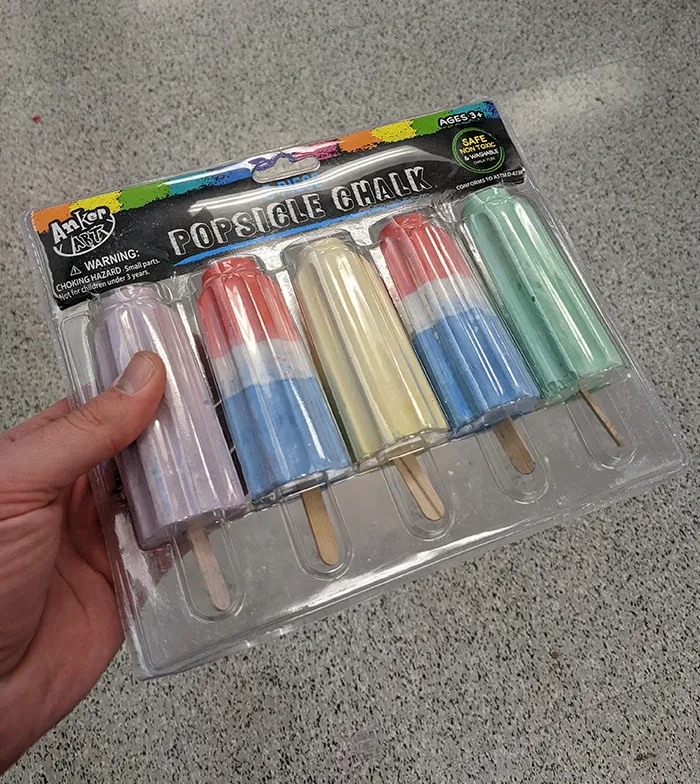 Chalk With A Popsicle Color, Shape, And Even A Wooden Handle. What Could Go Wrong With Giving These To Kids?