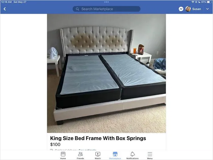 Este cabecero asqueroso con manchas de grasa que venden en  el Marketplace de Facebook