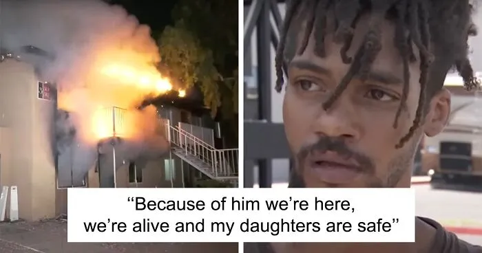 “I Got You”: A Homeless Man Rescues Family As They Jump From A Burning Building