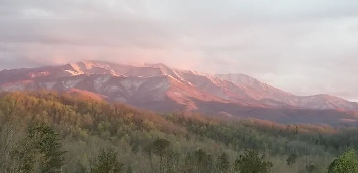 Mt Leconte. Smoky Mountains. Dust Of Snow. Reflecting The Last Lights Of The Day. Le Conte Is S