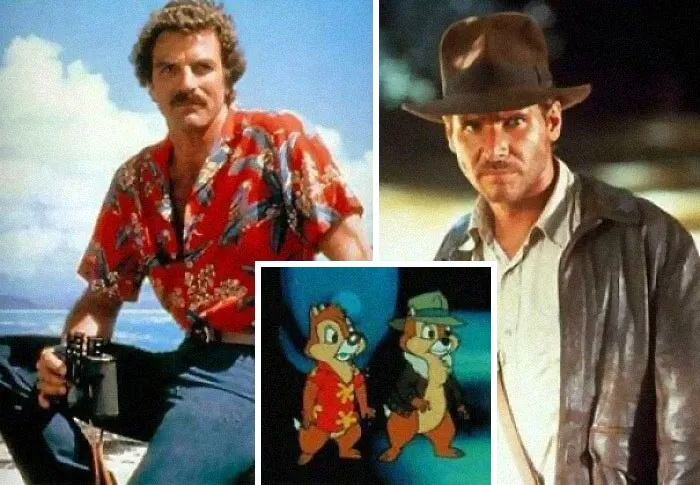Chip y Dale iban vestidos como Indiana Jones y Magnum P.I.
