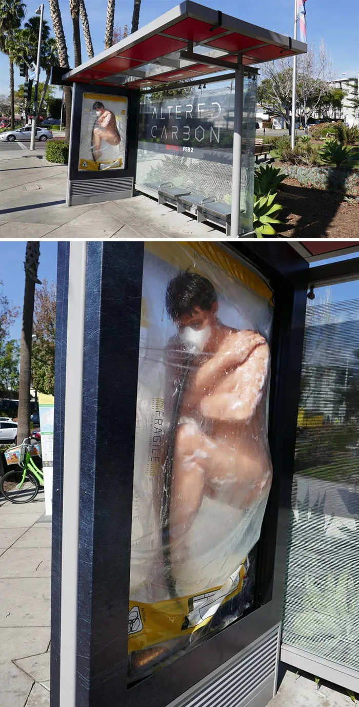 Creepy Altered Carbon Bus Stop Ad 