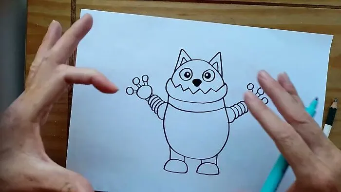 How To Draw A Robot Cat