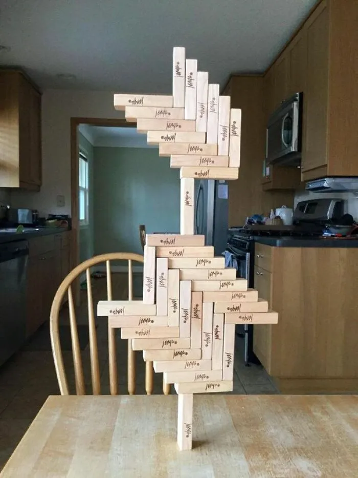 Hice esta estructura con la jenga