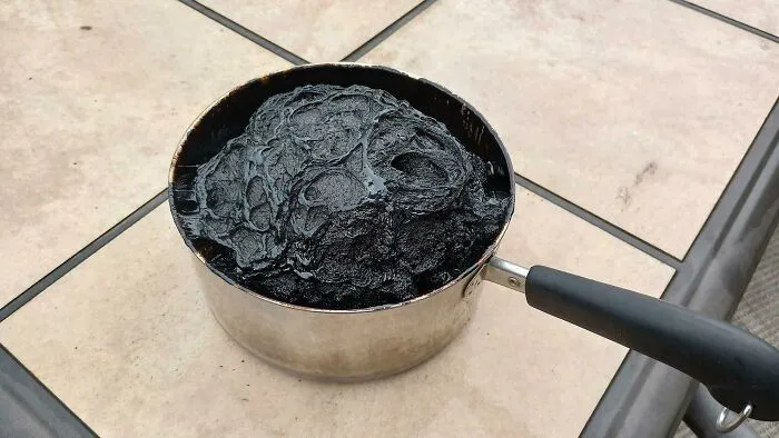 Fiance Accidentally Left A Pot Of Simple Syrup On The Stove To Burn And Made An Asteroid