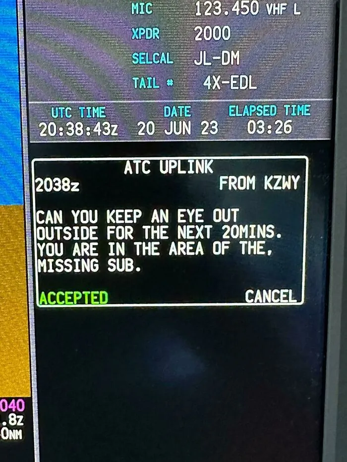 New York Control Asking For Help Looking For The Missing Submarine