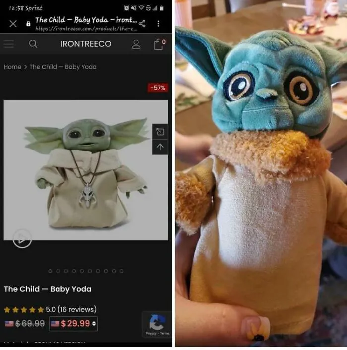 Mi amigo encargó un Grogu y esto es lo que recibió