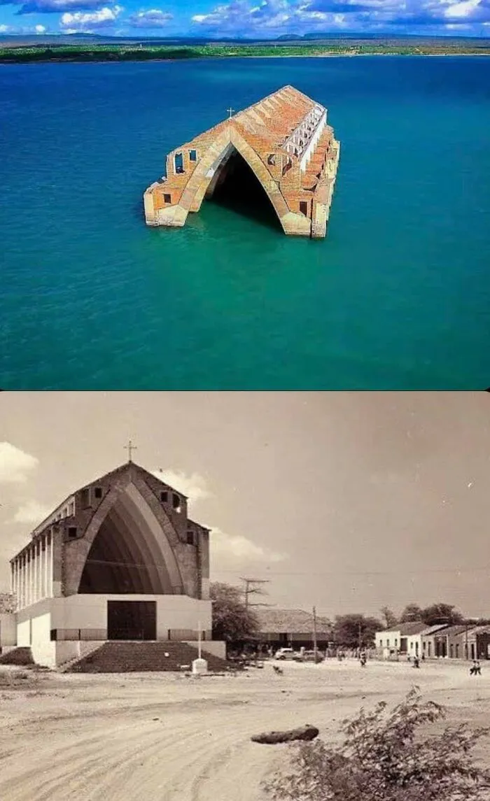 Old Submerged Small Town In Brazil