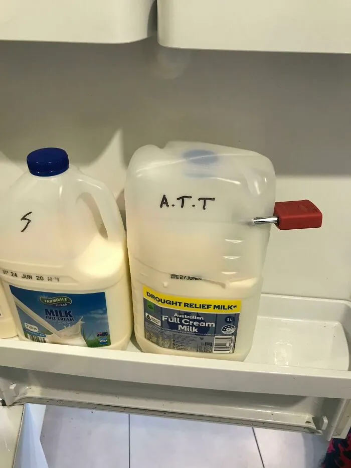 A Solution I Made In An Old Share House To Solve A Milk Thieving Problem